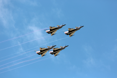 Nakhonratchasima, THAILAND November 27, 2015 : F16 Gripen and August 1st Aerobatic team pilots"  Thailand-China 40th years relationship.のeditorial素材
