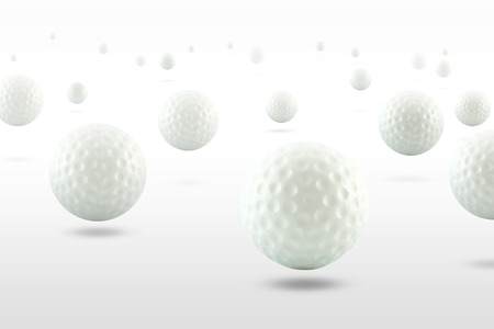 Group of golf balls on white background.の写真素材