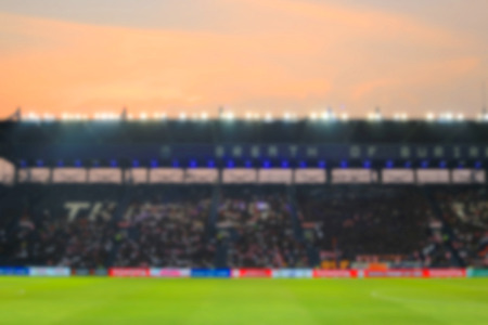 Blurry de-focused stadium football  twilight background.の写真素材