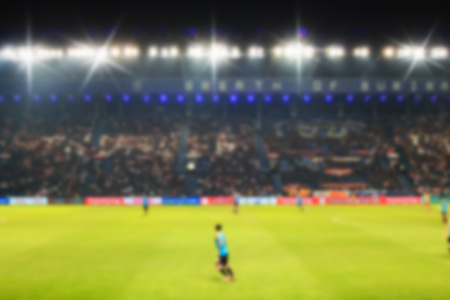 Blurry de-focused stadium football  twilight background.の写真素材