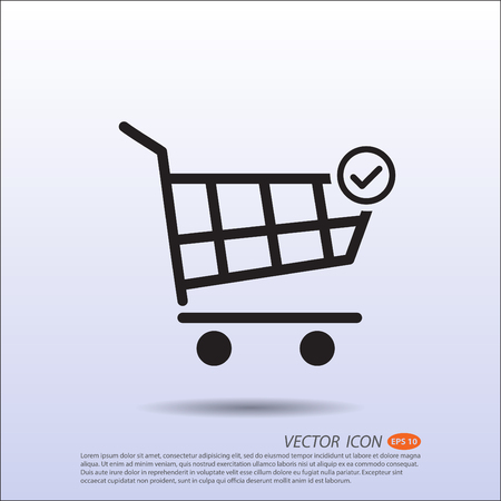 Vector Shopping basket correct icon.のイラスト素材