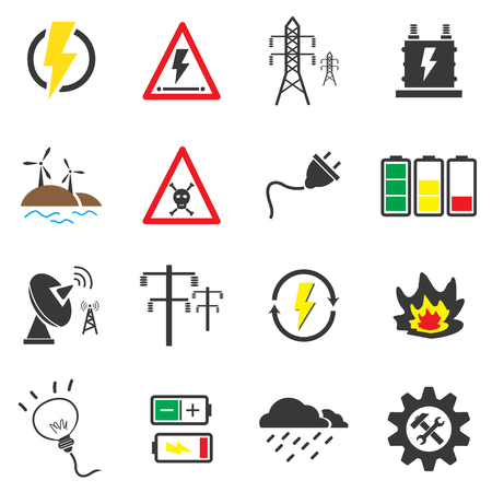 Electricity icon sets vector symbol.のイラスト素材
