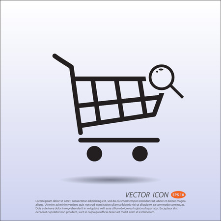 Vector Shopping basket search icon.のイラスト素材