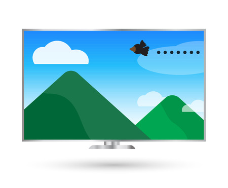 Vector illustrator, Television  cartoon cute landscape view.のイラスト素材
