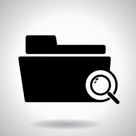 Vector icon folder magnifier.のイラスト素材