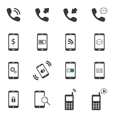 Mobile phone icon sets vector symbol.のイラスト素材