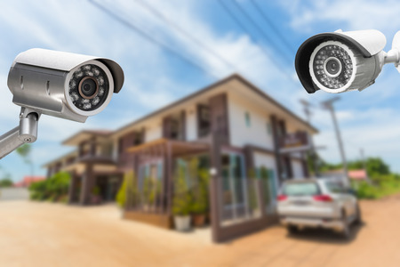 CCTV camera security operating at house.の写真素材