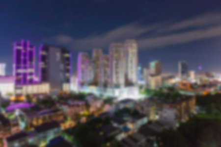 Blurry de-focused nightlife city landmark of Thailand.の写真素材