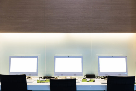 Work place computer in office. with clipping pathの写真素材