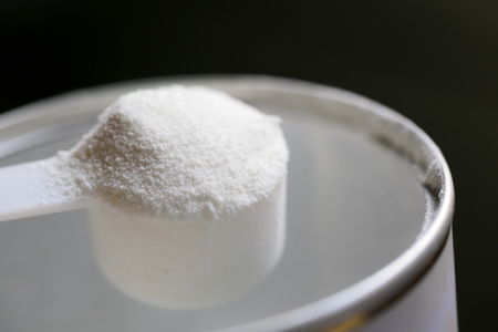 Collagen powder on a cup - Hydrolyzedの写真素材