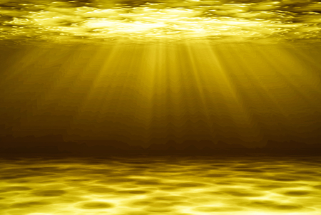 Golden deep water abstract natural background.の写真素材