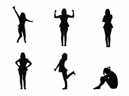 Set of woman attractive body isolated on white background.の写真素材