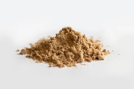 Cocoa protein powder isolated over the white background.の写真素材