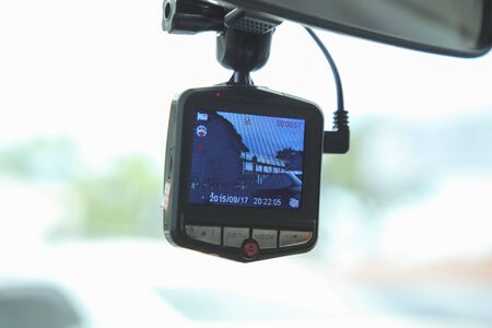 Video recorder car camera for safety on the road accident.の写真素材