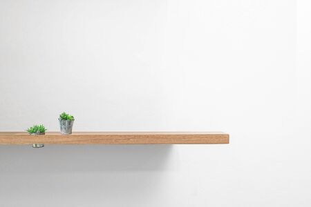 Wooden shelf of free space for your decoration. Copy space.の写真素材