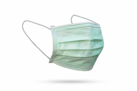 Mask green protection antivirus isolated white background.の写真素材