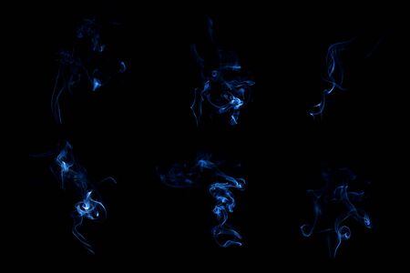 Samples of smoke collections on black background.の写真素材
