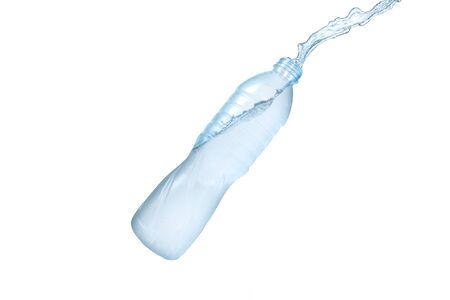 Bottle of water splash isolated on white background.の写真素材