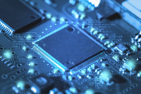 Close-up electronic circuit board. technology style concept.の写真素材