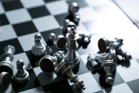 Chess board game concept of business ideas. Leader and teamwork concept for success.の写真素材