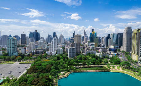 View of aeriel. The City of bangkok of center in Thailand, Asiaの写真素材
