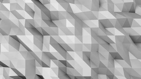 White abstract polygonal triangle geometric 3D texture.の写真素材