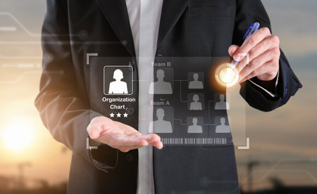 Digital transformation concept. System Organization. Binary code. Programming.の写真素材