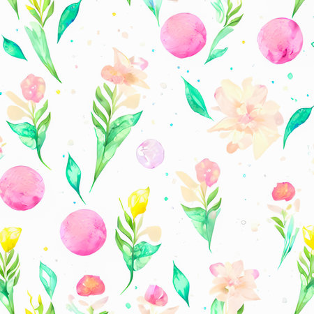A watercolor painting showcasing the soft and tranquil colors of delicate flowers, evoking a sense of peace and serenity. Generative Aiの素材