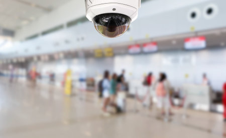 CCTV security recording inside the airport terminal to the various internal security.の写真素材