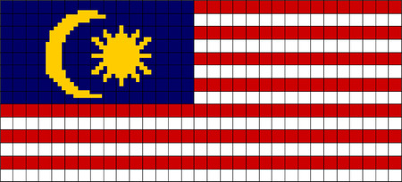 Vector Flag of Malaysia in 8bit style のイラスト素材