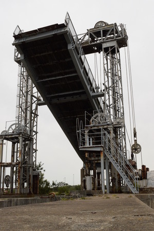 Ferry slip bridge in erect position.の写真素材