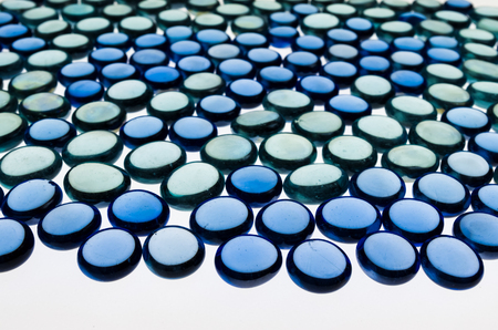 small blue glass hemispheres for a geometric composition and interesting patternsの写真素材