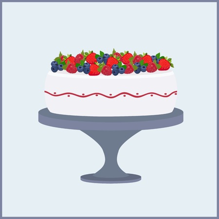 Cake in summer, vectorのイラスト素材