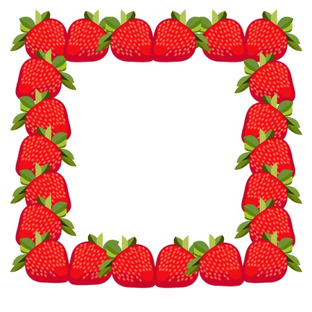 Frame strawberries, isolated vectorのイラスト素材