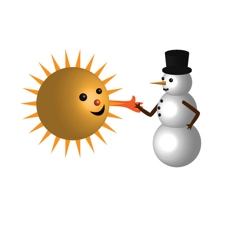 Summer meeting winter in 3D, vectorのイラスト素材