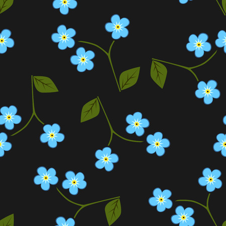 Seamless pattern forget me notのイラスト素材