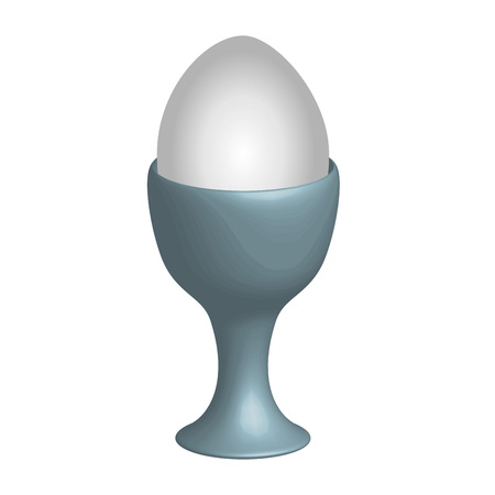 Egg in egg cup in 3D view, vectorのイラスト素材