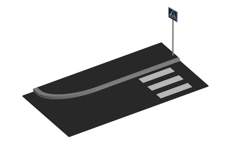 Pedestrian crossing in 3D, vectorのイラスト素材