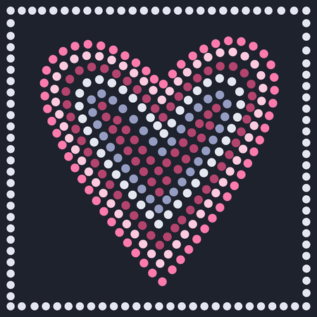 Graphic heart in dots, vectorのイラスト素材
