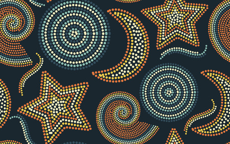 Seamless pattern night sky with dots, vectorのイラスト素材