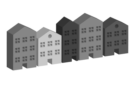 Building housing street in grey, vectorのイラスト素材