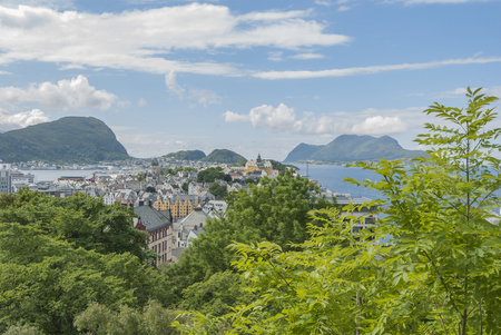 Alesund city by the seaの写真素材