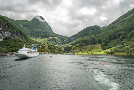 Travel Norway Geiranger villageのeditorial素材