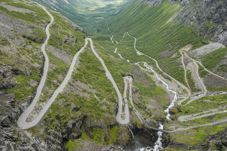 Trollstigen switchback road from above