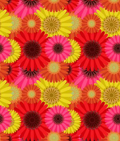 Seamless pattern colorful gerbera flowers, vectorのイラスト素材