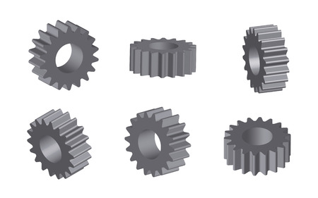 Mechanical cogwheel set in 3D, vectorのイラスト素材