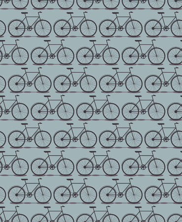 Seamless pattern bike silhouette, vectorのイラスト素材