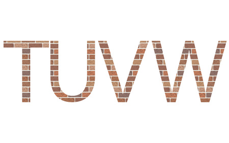 Letters TUVW in bricks, vectorのイラスト素材