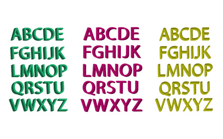 Alphabet letters set in 3Dのイラスト素材