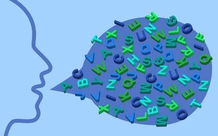 Talking concept with lettersのイラスト素材